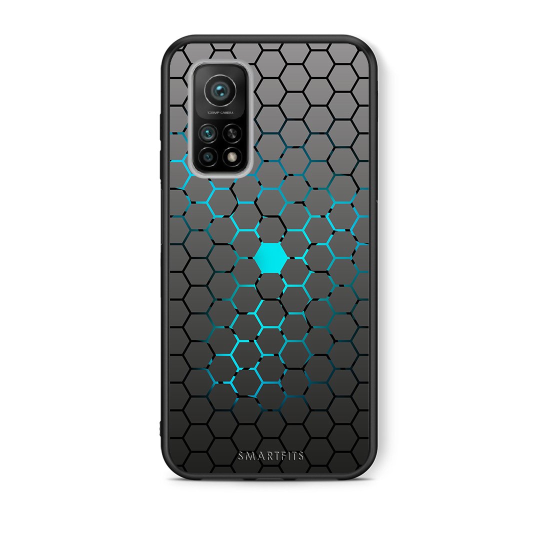 Θήκη Xiaomi Mi 10T/10T Pro Hexagonal Geometric από τη Smartfits με σχέδιο στο πίσω μέρος και μαύρο περίβλημα | Xiaomi Mi 10T/10T Pro Hexagonal Geometric case with colorful back and black bezels