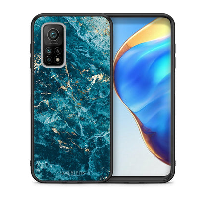 Θήκη Xiaomi Mi 10T/10T Pro Marble Blue από τη Smartfits με σχέδιο στο πίσω μέρος και μαύρο περίβλημα | Xiaomi Mi 10T/10T Pro Marble Blue case with colorful back and black bezels