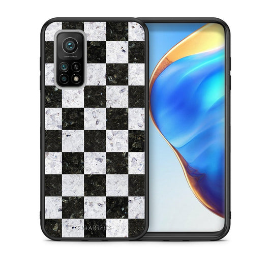Θήκη Xiaomi Mi 10T/10T Pro Square Geometric Marble από τη Smartfits με σχέδιο στο πίσω μέρος και μαύρο περίβλημα | Xiaomi Mi 10T/10T Pro Square Geometric Marble case with colorful back and black bezels