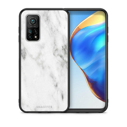 Θήκη Xiaomi Mi 10T/10T Pro White Marble από τη Smartfits με σχέδιο στο πίσω μέρος και μαύρο περίβλημα | Xiaomi Mi 10T/10T Pro White Marble case with colorful back and black bezels
