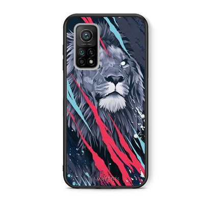 Θήκη Xiaomi Mi 10T/10T Pro Lion Designer PopArt από τη Smartfits με σχέδιο στο πίσω μέρος και μαύρο περίβλημα | Xiaomi Mi 10T/10T Pro Lion Designer PopArt case with colorful back and black bezels