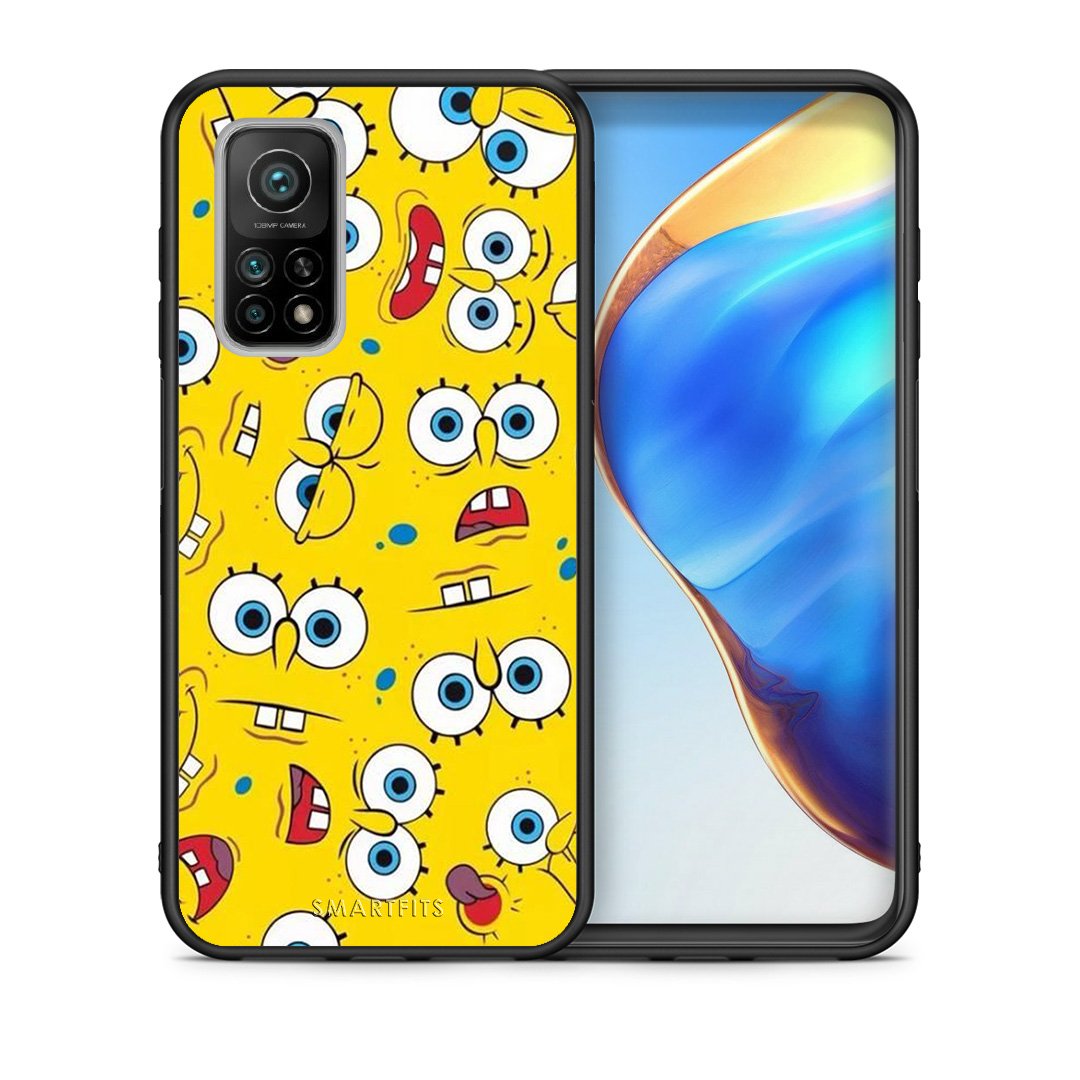Θήκη Xiaomi Mi 10T/10T Pro Sponge PopArt από τη Smartfits με σχέδιο στο πίσω μέρος και μαύρο περίβλημα | Xiaomi Mi 10T/10T Pro Sponge PopArt case with colorful back and black bezels