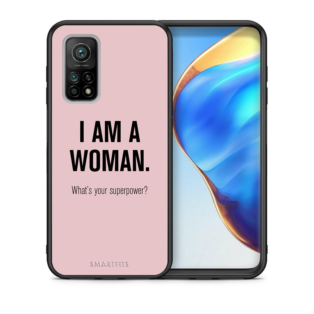 Θήκη Xiaomi Mi 10T/10T Pro Superpower Woman από τη Smartfits με σχέδιο στο πίσω μέρος και μαύρο περίβλημα | Xiaomi Mi 10T/10T Pro Superpower Woman case with colorful back and black bezels