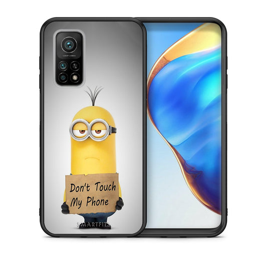 Θήκη Xiaomi Mi 10T/10T Pro Minion Text από τη Smartfits με σχέδιο στο πίσω μέρος και μαύρο περίβλημα | Xiaomi Mi 10T/10T Pro Minion Text case with colorful back and black bezels