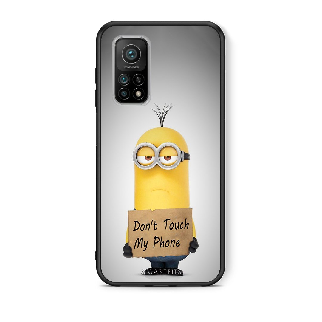 Θήκη Xiaomi Mi 10T/10T Pro Minion Text από τη Smartfits με σχέδιο στο πίσω μέρος και μαύρο περίβλημα | Xiaomi Mi 10T/10T Pro Minion Text case with colorful back and black bezels