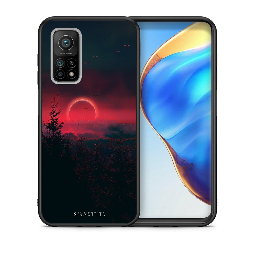 Θήκη Xiaomi Mi 10T/10T Pro Sunset Tropic από τη Smartfits με σχέδιο στο πίσω μέρος και μαύρο περίβλημα | Xiaomi Mi 10T/10T Pro Sunset Tropic case with colorful back and black bezels