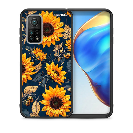 Θήκη Xiaomi Mi 10T / 10T Pro Autumn Sunflowers από τη Smartfits με σχέδιο στο πίσω μέρος και μαύρο περίβλημα | Xiaomi Mi 10T / 10T Pro Autumn Sunflowers case with colorful back and black bezels