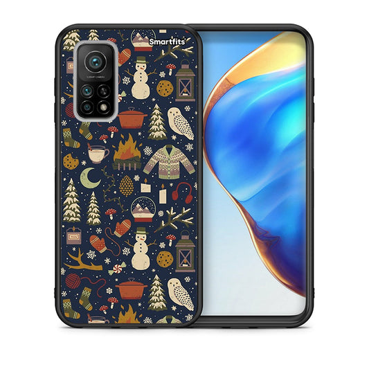 Θήκη Xiaomi Mi 10T/10T Pro Christmas Elements από τη Smartfits με σχέδιο στο πίσω μέρος και μαύρο περίβλημα | Xiaomi Mi 10T/10T Pro Christmas Elements case with colorful back and black bezels