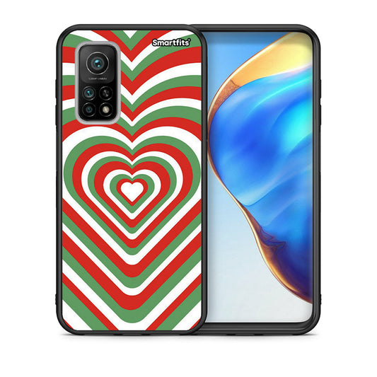 Θήκη Xiaomi Mi 10T/10T Pro Christmas Hearts από τη Smartfits με σχέδιο στο πίσω μέρος και μαύρο περίβλημα | Xiaomi Mi 10T/10T Pro Christmas Hearts case with colorful back and black bezels