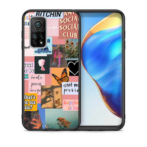 Θήκη Αγίου Βαλεντίνου Xiaomi Mi 10T / 10T Pro Collage Bitchin από τη Smartfits με σχέδιο στο πίσω μέρος και μαύρο περίβλημα | Xiaomi Mi 10T / 10T Pro Collage Bitchin case with colorful back and black bezels