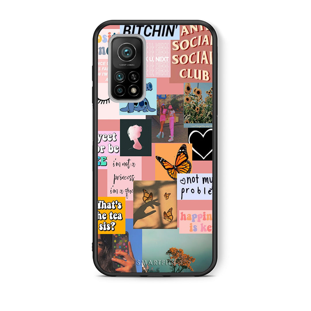 Θήκη Αγίου Βαλεντίνου Xiaomi Mi 10T / 10T Pro Collage Bitchin από τη Smartfits με σχέδιο στο πίσω μέρος και μαύρο περίβλημα | Xiaomi Mi 10T / 10T Pro Collage Bitchin case with colorful back and black bezels