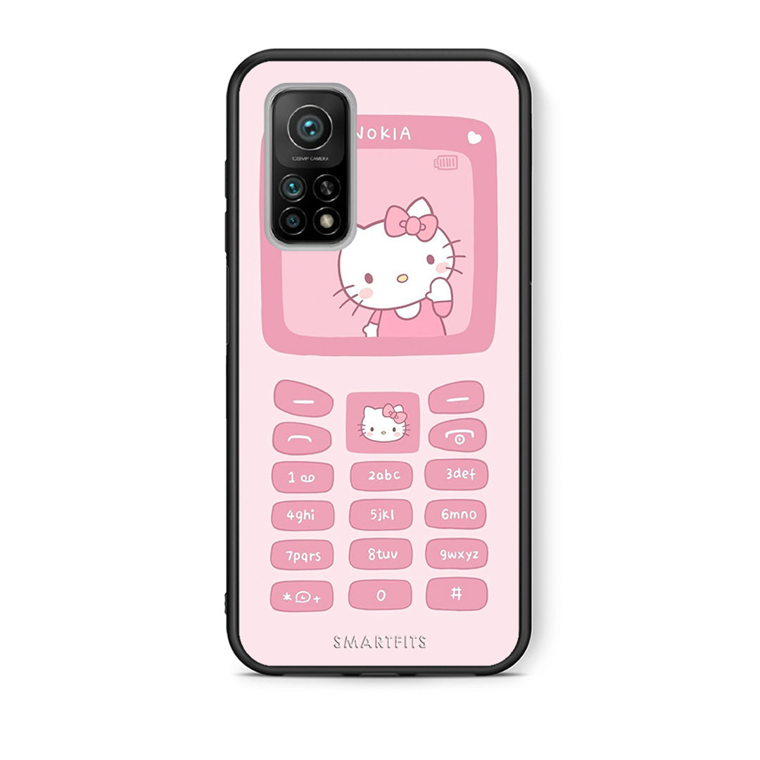Θήκη Αγίου Βαλεντίνου Xiaomi Mi 10T / 10T Pro Hello Kitten από τη Smartfits με σχέδιο στο πίσω μέρος και μαύρο περίβλημα | Xiaomi Mi 10T / 10T Pro Hello Kitten case with colorful back and black bezels