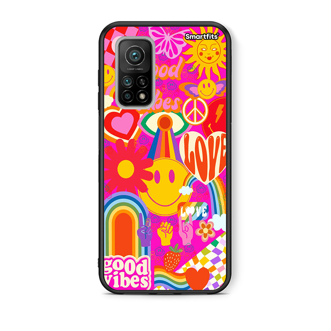 Θήκη Xiaomi Mi 10T/10T Pro Hippie Love από τη Smartfits με σχέδιο στο πίσω μέρος και μαύρο περίβλημα | Xiaomi Mi 10T/10T Pro Hippie Love case with colorful back and black bezels