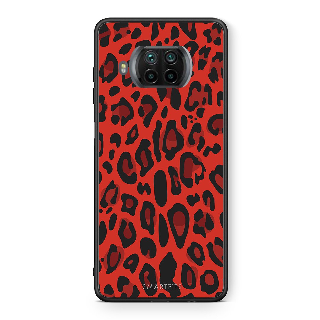 Θήκη Xiaomi Mi 10T Lite Red Leopard Animal από τη Smartfits με σχέδιο στο πίσω μέρος και μαύρο περίβλημα | Xiaomi Mi 10T Lite Red Leopard Animal case with colorful back and black bezels