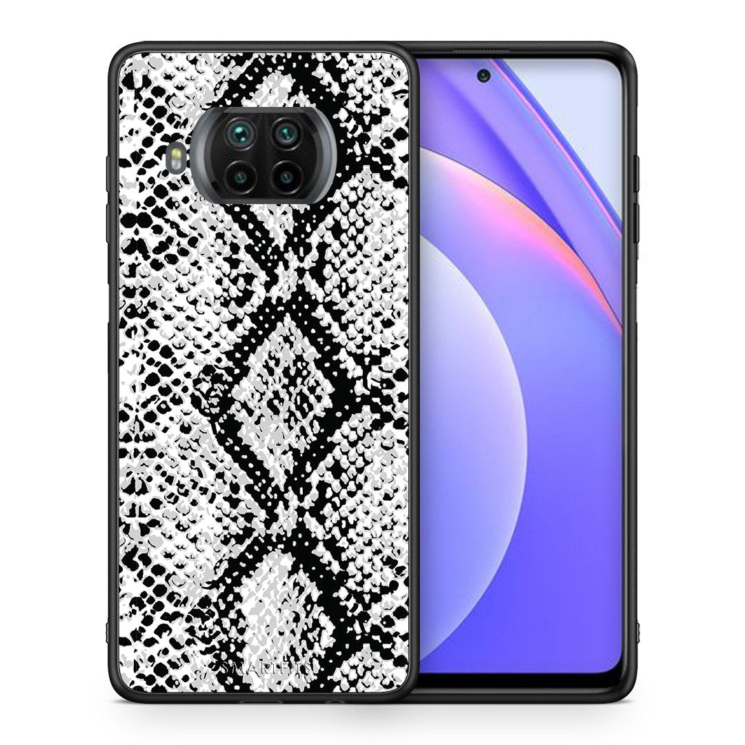 Θήκη Xiaomi Mi 10T Lite White Snake Animal από τη Smartfits με σχέδιο στο πίσω μέρος και μαύρο περίβλημα | Xiaomi Mi 10T Lite White Snake Animal case with colorful back and black bezels
