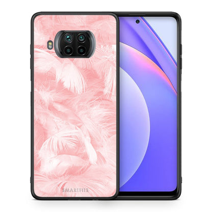 Θήκη Xiaomi Mi 10T Lite Pink Feather Boho από τη Smartfits με σχέδιο στο πίσω μέρος και μαύρο περίβλημα | Xiaomi Mi 10T Lite Pink Feather Boho case with colorful back and black bezels