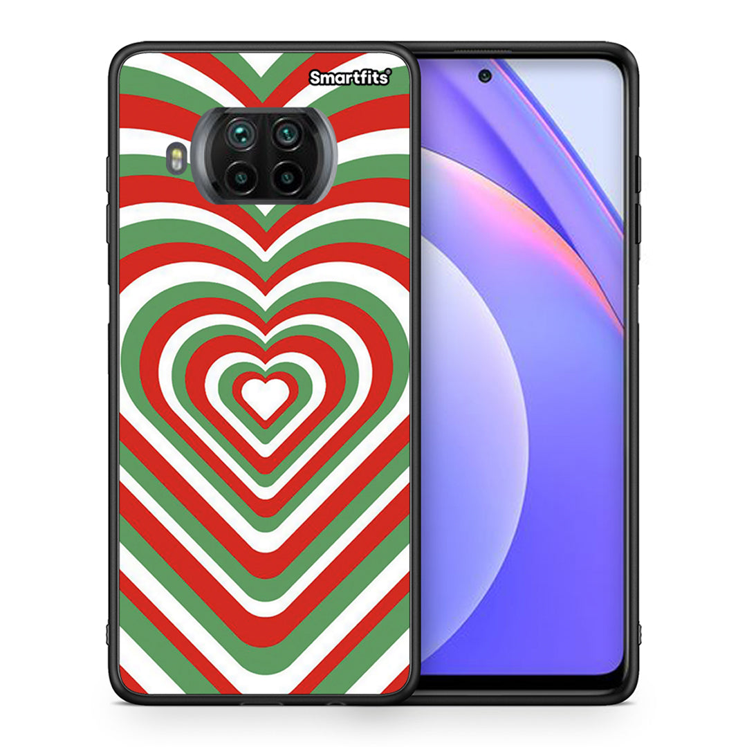 Θήκη Xiaomi Mi 10T Lite Christmas Hearts από τη Smartfits με σχέδιο στο πίσω μέρος και μαύρο περίβλημα | Xiaomi Mi 10T Lite Christmas Hearts case with colorful back and black bezels