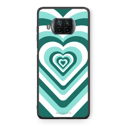 Θήκη Xiaomi Mi 10T Lite Green Hearts από τη Smartfits με σχέδιο στο πίσω μέρος και μαύρο περίβλημα | Xiaomi Mi 10T Lite Green Hearts case with colorful back and black bezels