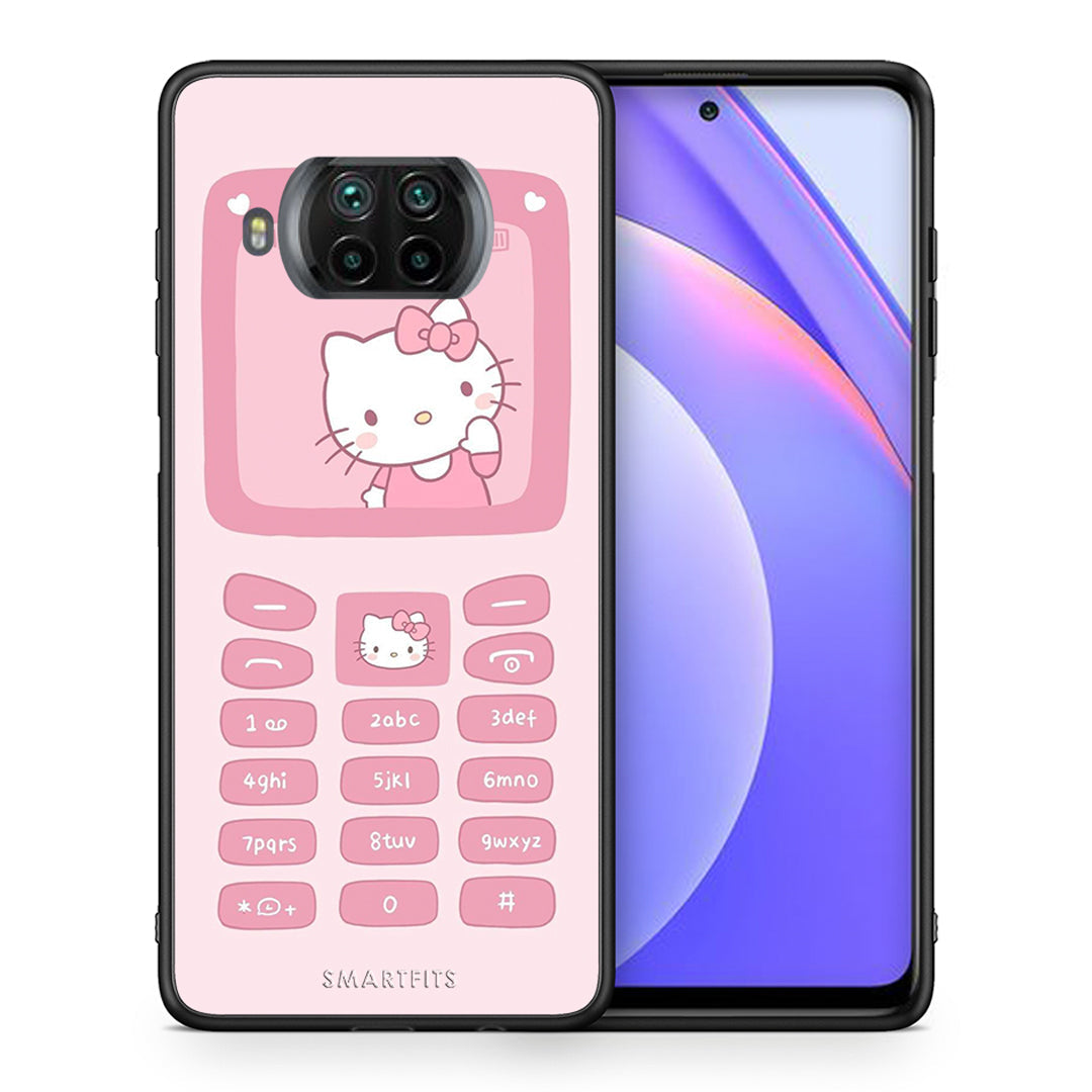 Θήκη Αγίου Βαλεντίνου Xiaomi Mi 10T Lite Hello Kitten από τη Smartfits με σχέδιο στο πίσω μέρος και μαύρο περίβλημα | Xiaomi Mi 10T Lite Hello Kitten case with colorful back and black bezels