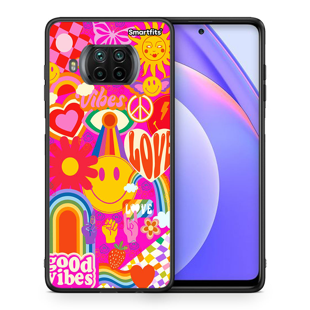 Θήκη Xiaomi Mi 10T Lite Hippie Love από τη Smartfits με σχέδιο στο πίσω μέρος και μαύρο περίβλημα | Xiaomi Mi 10T Lite Hippie Love case with colorful back and black bezels