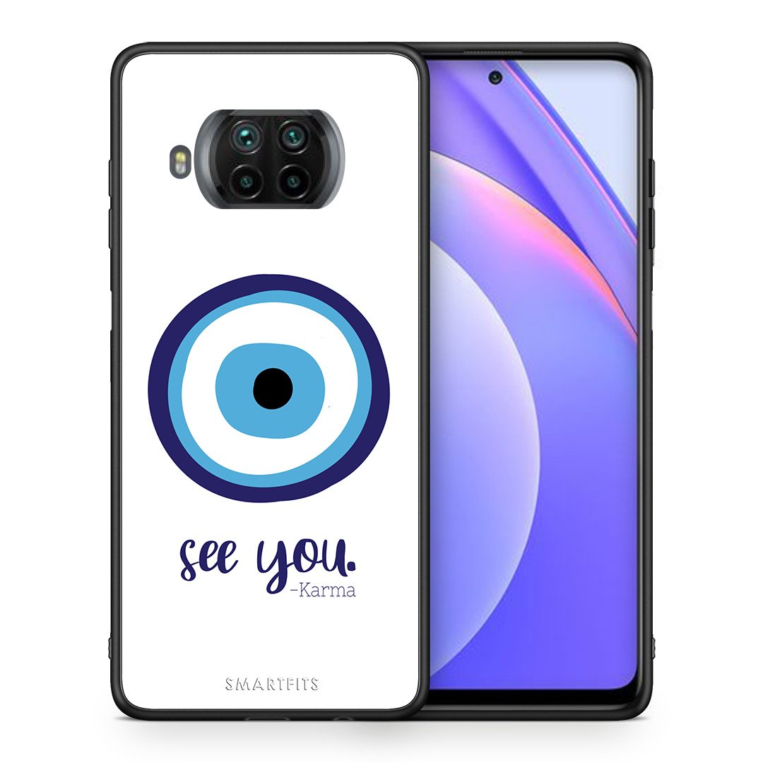 Θήκη Xiaomi Mi 10T Lite Karma Says από τη Smartfits με σχέδιο στο πίσω μέρος και μαύρο περίβλημα | Xiaomi Mi 10T Lite Karma Says case with colorful back and black bezels