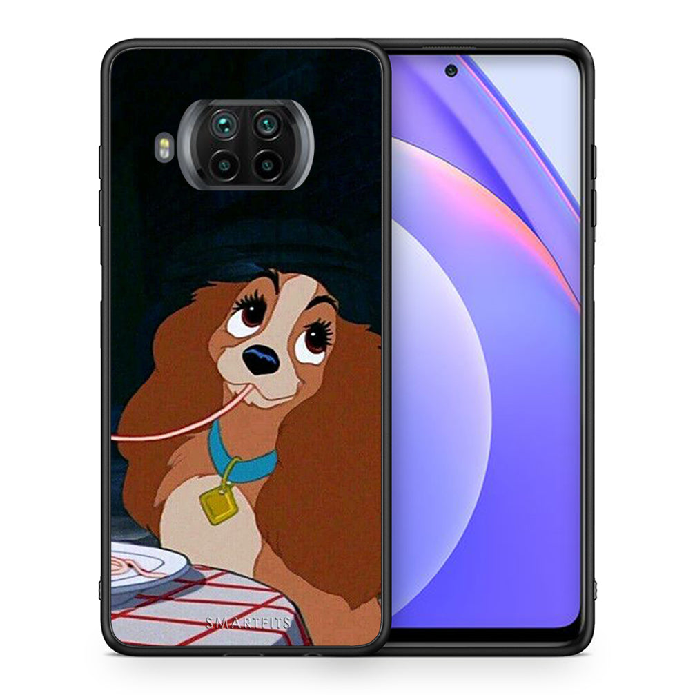 Θήκη Αγίου Βαλεντίνου Xiaomi Mi 10T Lite Lady And Tramp 2 από τη Smartfits με σχέδιο στο πίσω μέρος και μαύρο περίβλημα | Xiaomi Mi 10T Lite Lady And Tramp 2 case with colorful back and black bezels