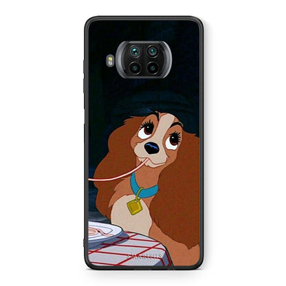 Θήκη Αγίου Βαλεντίνου Xiaomi Mi 10T Lite Lady And Tramp 2 από τη Smartfits με σχέδιο στο πίσω μέρος και μαύρο περίβλημα | Xiaomi Mi 10T Lite Lady And Tramp 2 case with colorful back and black bezels