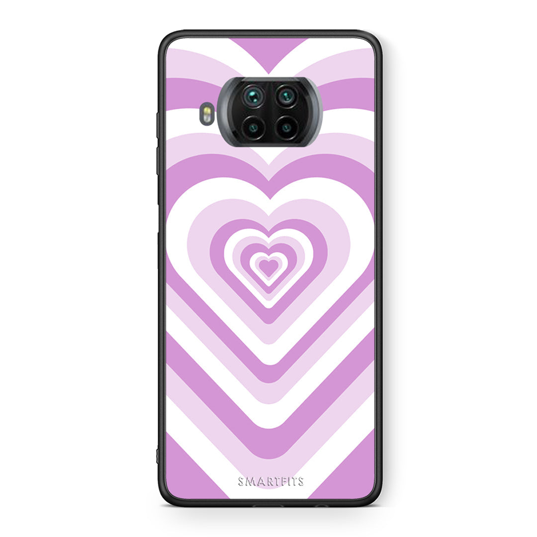 Θήκη Xiaomi Mi 10T Lite Lilac Hearts από τη Smartfits με σχέδιο στο πίσω μέρος και μαύρο περίβλημα | Xiaomi Mi 10T Lite Lilac Hearts case with colorful back and black bezels
