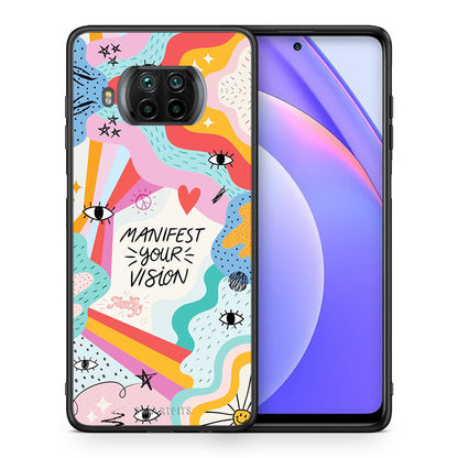 Θήκη Xiaomi Mi 10T Lite Manifest Your Vision από τη Smartfits με σχέδιο στο πίσω μέρος και μαύρο περίβλημα | Xiaomi Mi 10T Lite Manifest Your Vision case with colorful back and black bezels