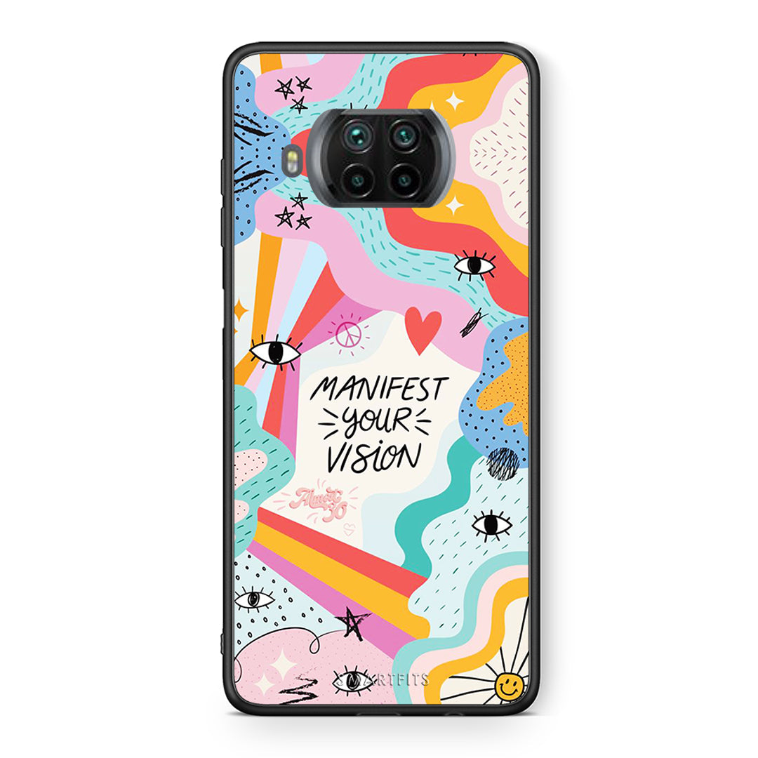 Θήκη Xiaomi Mi 10T Lite Manifest Your Vision από τη Smartfits με σχέδιο στο πίσω μέρος και μαύρο περίβλημα | Xiaomi Mi 10T Lite Manifest Your Vision case with colorful back and black bezels