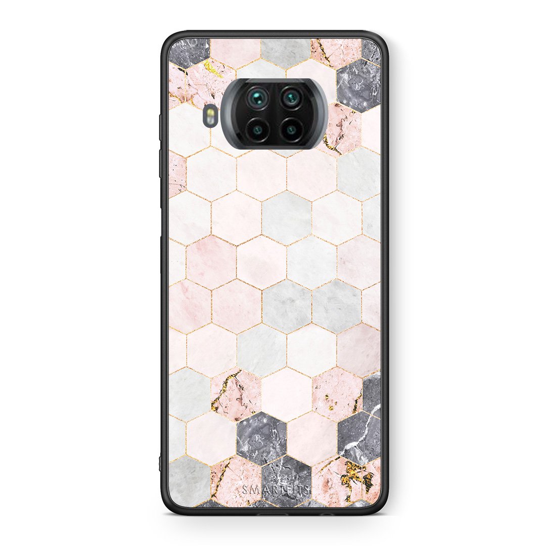 Θήκη Xiaomi Mi 10T Lite Hexagon Pink Marble από τη Smartfits με σχέδιο στο πίσω μέρος και μαύρο περίβλημα | Xiaomi Mi 10T Lite Hexagon Pink Marble case with colorful back and black bezels