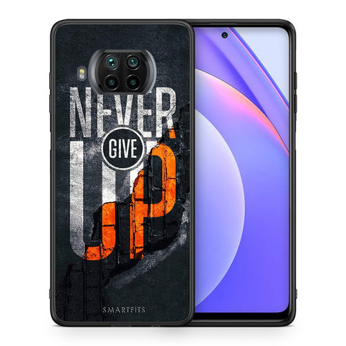 Θήκη Αγίου Βαλεντίνου Xiaomi Mi 10T Lite Never Give Up από τη Smartfits με σχέδιο στο πίσω μέρος και μαύρο περίβλημα | Xiaomi Mi 10T Lite Never Give Up case with colorful back and black bezels
