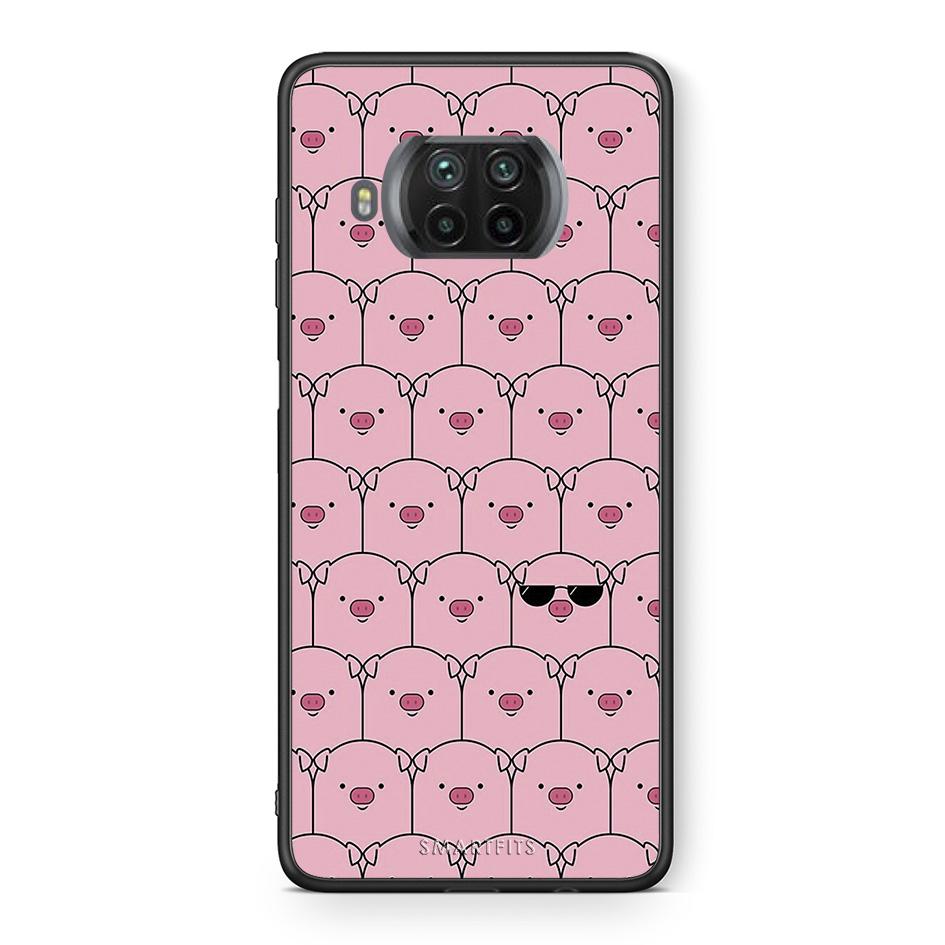 Θήκη Xiaomi Mi 10T Lite Pig Glasses από τη Smartfits με σχέδιο στο πίσω μέρος και μαύρο περίβλημα | Xiaomi Mi 10T Lite Pig Glasses case with colorful back and black bezels