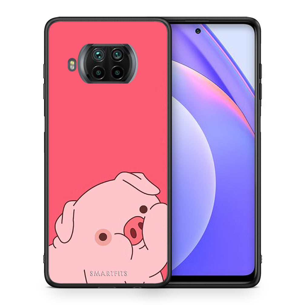 Θήκη Αγίου Βαλεντίνου Xiaomi Mi 10T Lite Pig Love 1 από τη Smartfits με σχέδιο στο πίσω μέρος και μαύρο περίβλημα | Xiaomi Mi 10T Lite Pig Love 1 case with colorful back and black bezels