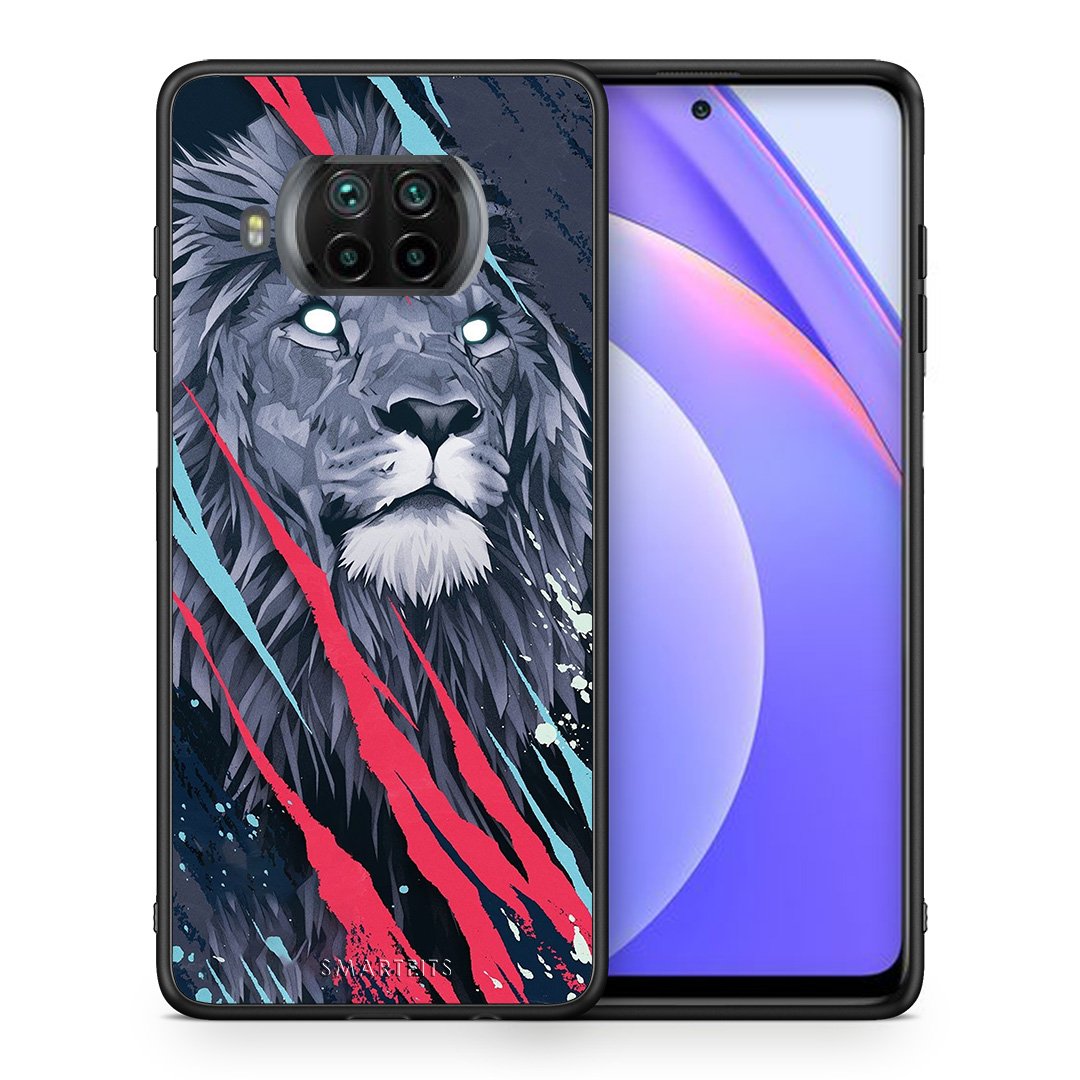 Θήκη Xiaomi Mi 10T Lite Lion Designer PopArt από τη Smartfits με σχέδιο στο πίσω μέρος και μαύρο περίβλημα | Xiaomi Mi 10T Lite Lion Designer PopArt case with colorful back and black bezels