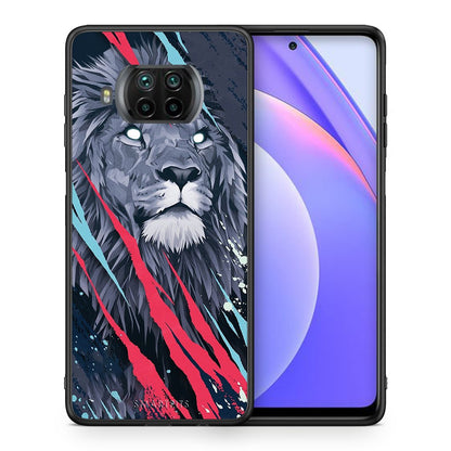 Θήκη Xiaomi Mi 10T Lite Lion Designer PopArt από τη Smartfits με σχέδιο στο πίσω μέρος και μαύρο περίβλημα | Xiaomi Mi 10T Lite Lion Designer PopArt case with colorful back and black bezels