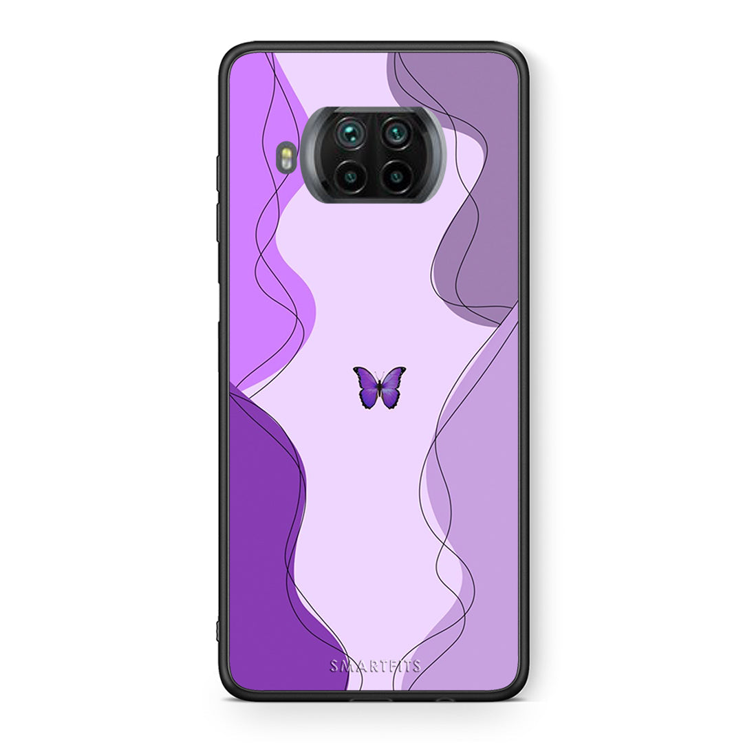Θήκη Αγίου Βαλεντίνου Xiaomi Mi 10T Lite Purple Mariposa από τη Smartfits με σχέδιο στο πίσω μέρος και μαύρο περίβλημα | Xiaomi Mi 10T Lite Purple Mariposa case with colorful back and black bezels