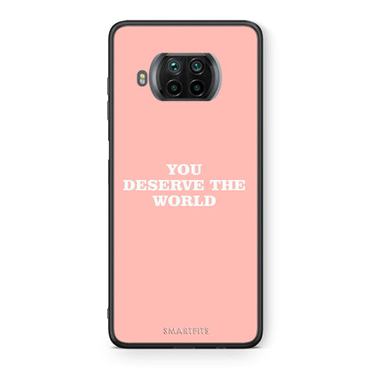 Θήκη Αγίου Βαλεντίνου Xiaomi Mi 10T Lite You Deserve The World από τη Smartfits με σχέδιο στο πίσω μέρος και μαύρο περίβλημα | Xiaomi Mi 10T Lite You Deserve The World case with colorful back and black bezels