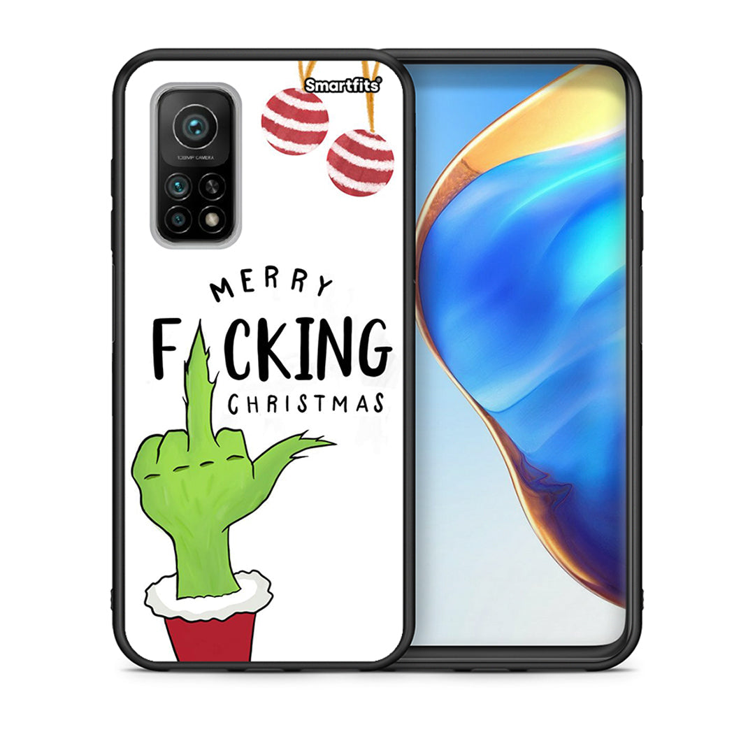 Θήκη Xiaomi Mi 10T/10T Pro Merry F Xmas από τη Smartfits με σχέδιο στο πίσω μέρος και μαύρο περίβλημα | Xiaomi Mi 10T/10T Pro Merry F Xmas case with colorful back and black bezels