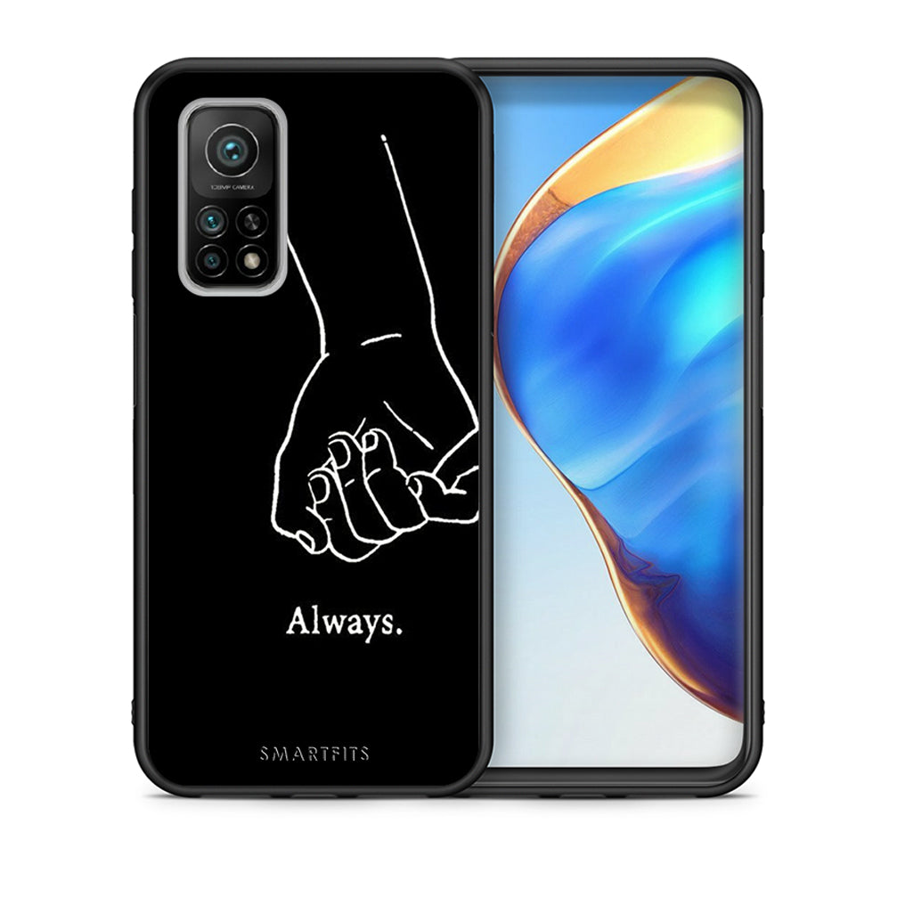 Θήκη Αγίου Βαλεντίνου Xiaomi Mi 10T / 10T Pro Always & Forever 1 από τη Smartfits με σχέδιο στο πίσω μέρος και μαύρο περίβλημα | Xiaomi Mi 10T / 10T Pro Always & Forever 1 case with colorful back and black bezels
