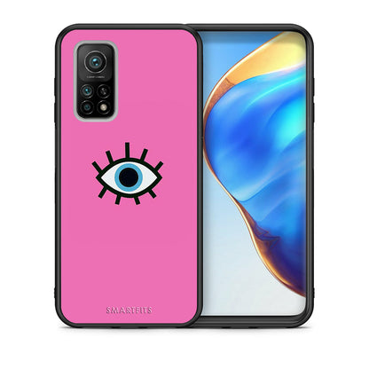 Θήκη Xiaomi Mi 10T/10T Pro Blue Eye Pink από τη Smartfits με σχέδιο στο πίσω μέρος και μαύρο περίβλημα | Xiaomi Mi 10T/10T Pro Blue Eye Pink case with colorful back and black bezels