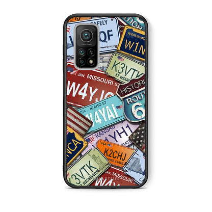 Θήκη Xiaomi Mi 10T/10T Pro Car Plates από τη Smartfits με σχέδιο στο πίσω μέρος και μαύρο περίβλημα | Xiaomi Mi 10T/10T Pro Car Plates case with colorful back and black bezels