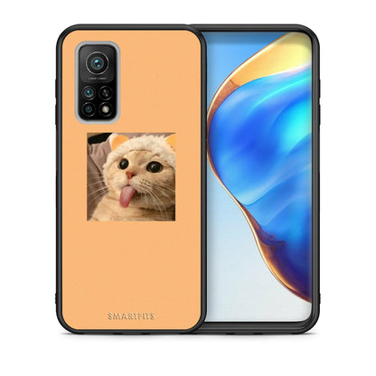Θήκη Xiaomi Mi 10T/10T Pro Cat Tongue από τη Smartfits με σχέδιο στο πίσω μέρος και μαύρο περίβλημα | Xiaomi Mi 10T/10T Pro Cat Tongue case with colorful back and black bezels