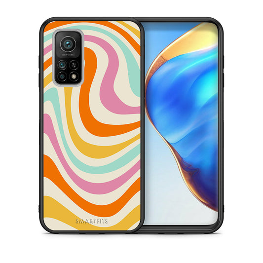 Θήκη Xiaomi Mi 10T/10T Pro Colourful Waves από τη Smartfits με σχέδιο στο πίσω μέρος και μαύρο περίβλημα | Xiaomi Mi 10T/10T Pro Colourful Waves case with colorful back and black bezels