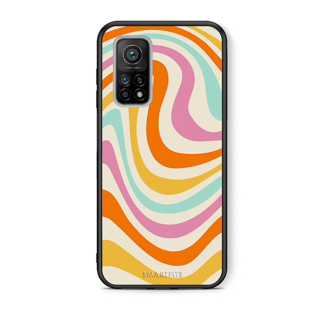 Θήκη Xiaomi Mi 10T/10T Pro Colourful Waves από τη Smartfits με σχέδιο στο πίσω μέρος και μαύρο περίβλημα | Xiaomi Mi 10T/10T Pro Colourful Waves case with colorful back and black bezels
