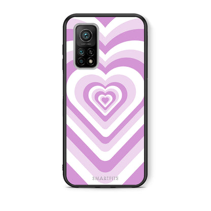 Θήκη Xiaomi Mi 10T/10T Pro Lilac Hearts από τη Smartfits με σχέδιο στο πίσω μέρος και μαύρο περίβλημα | Xiaomi Mi 10T/10T Pro Lilac Hearts case with colorful back and black bezels