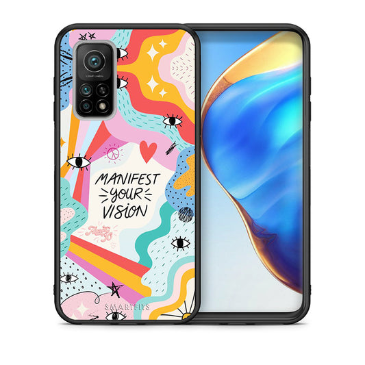 Θήκη Xiaomi Mi 10T/10T Pro Manifest Your Vision από τη Smartfits με σχέδιο στο πίσω μέρος και μαύρο περίβλημα | Xiaomi Mi 10T/10T Pro Manifest Your Vision case with colorful back and black bezels