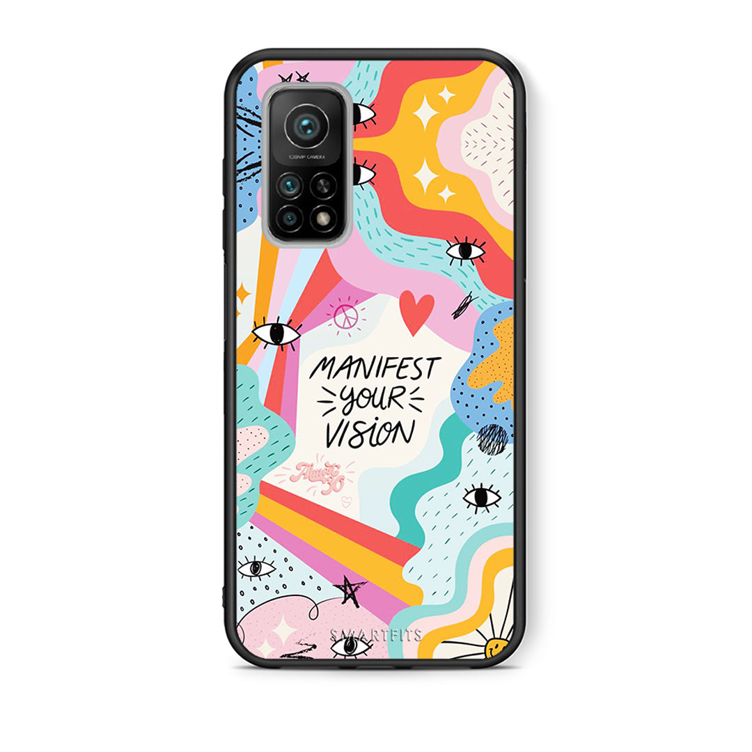Θήκη Xiaomi Mi 10T/10T Pro Manifest Your Vision από τη Smartfits με σχέδιο στο πίσω μέρος και μαύρο περίβλημα | Xiaomi Mi 10T/10T Pro Manifest Your Vision case with colorful back and black bezels