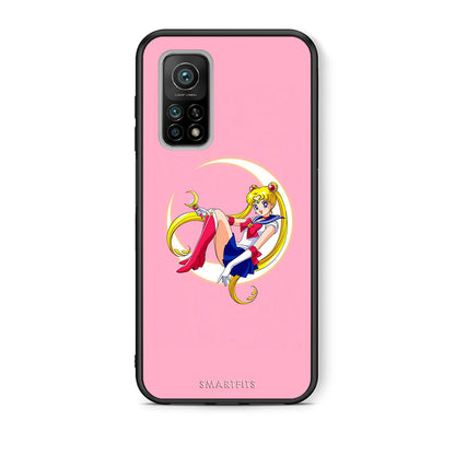 Θήκη Xiaomi Mi 10T/10T Pro Moon Girl από τη Smartfits με σχέδιο στο πίσω μέρος και μαύρο περίβλημα | Xiaomi Mi 10T/10T Pro Moon Girl case with colorful back and black bezels