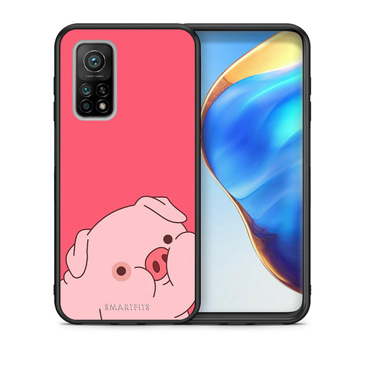 Θήκη Αγίου Βαλεντίνου Xiaomi Mi 10T / 10T Pro Pig Love 1 από τη Smartfits με σχέδιο στο πίσω μέρος και μαύρο περίβλημα | Xiaomi Mi 10T / 10T Pro Pig Love 1 case with colorful back and black bezels